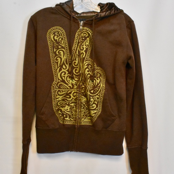 obey brown hoodie